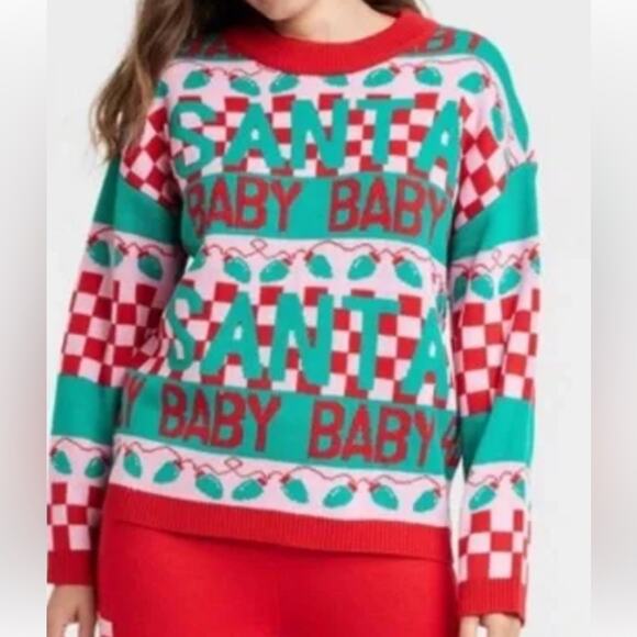 NWT Ugly Christmas Sweater Baby Baby Santa Baby Themed XL - Picture 1 of 9
